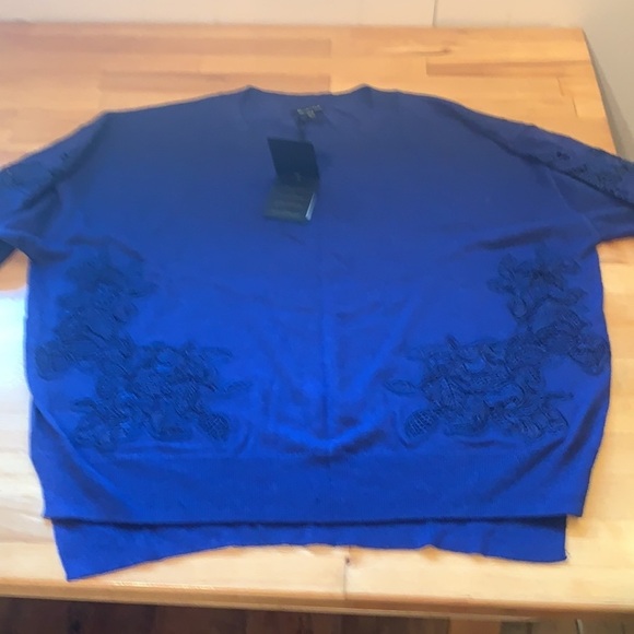 Massimo Dutti Wool Blend  Lace Details Crewneck Sweater S - Picture 8 of 12